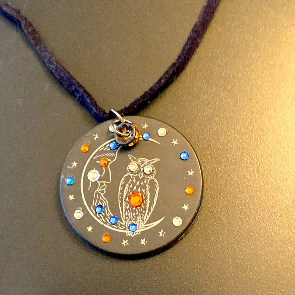 Jeweled Poker Chip Necklace